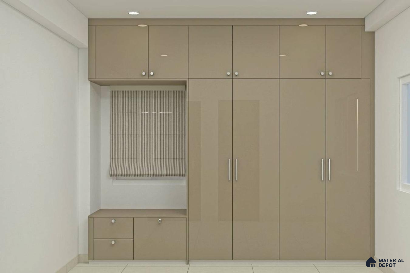 Chic 4-Door Wardrobe with High Gloss Finish