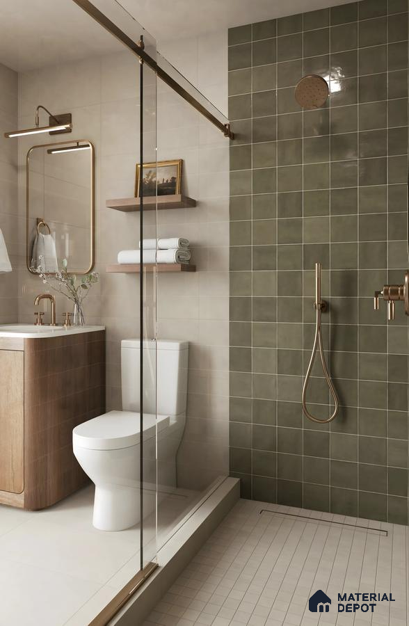 Green Square Tile With Geometrical Elegant Finish Adarsh Palm Acres Hoskote | Material Depot