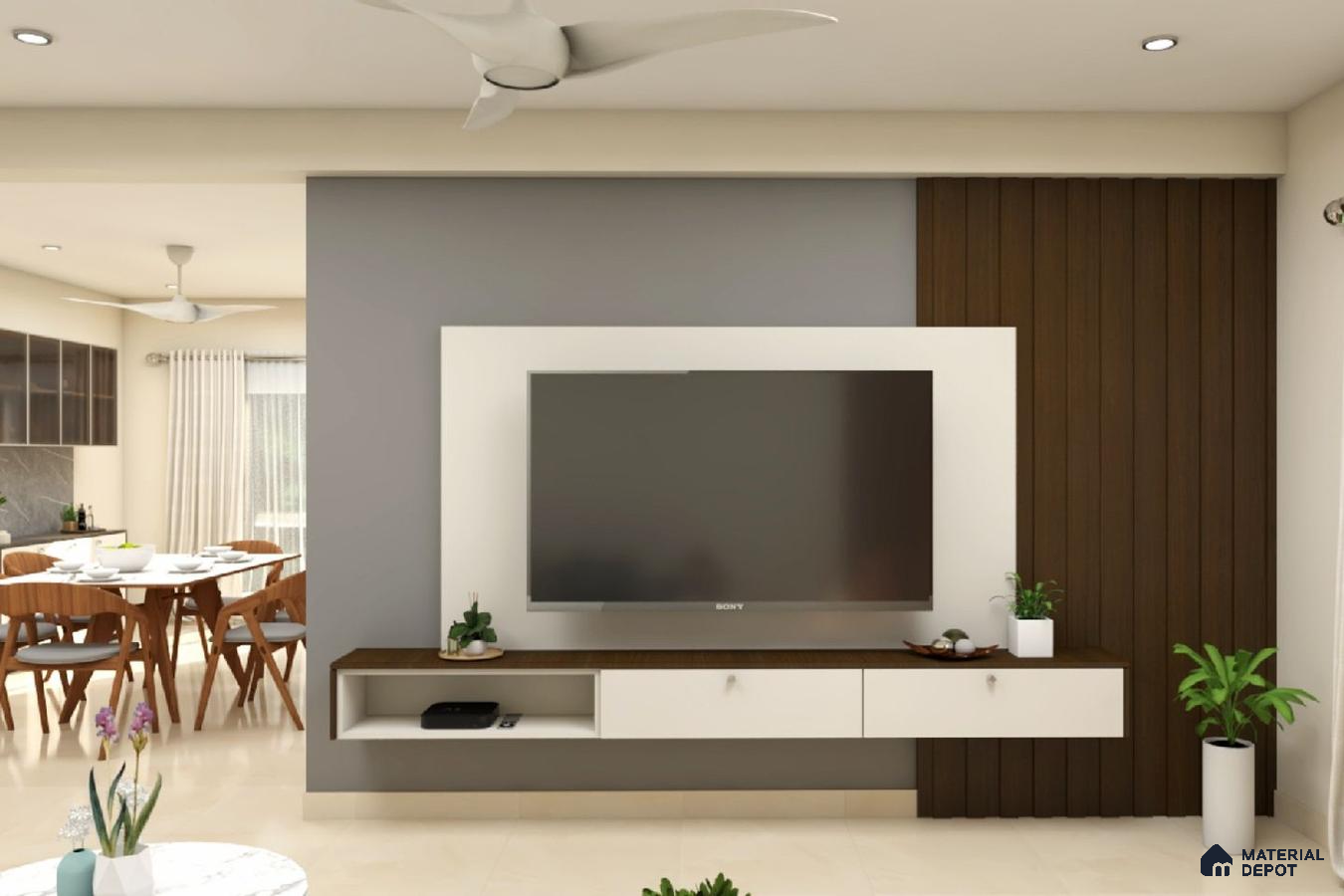 Grey & White TV Unit Charm