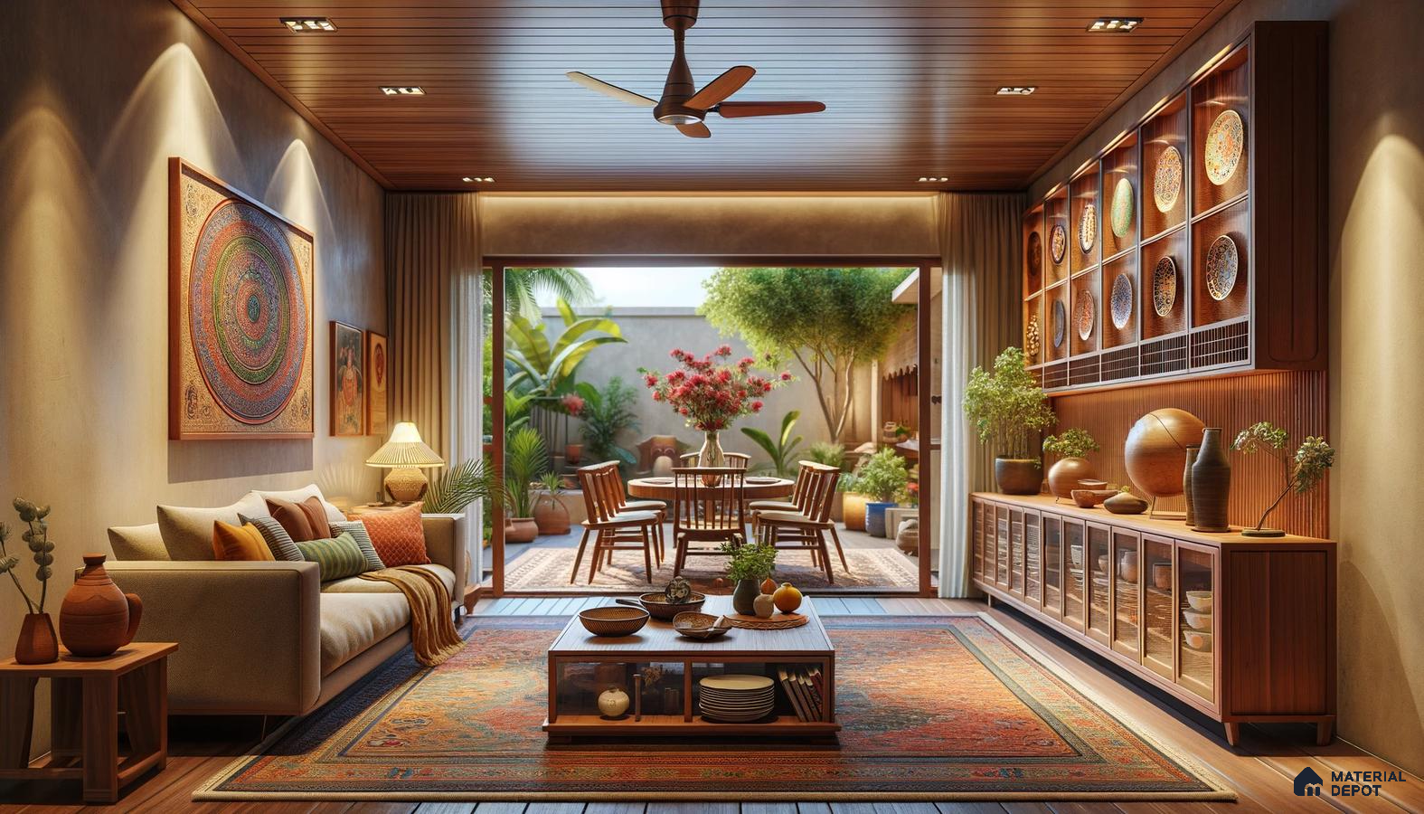 Harmonious Traditional Timbered Home with Graceful Interior Accents | Material Depot