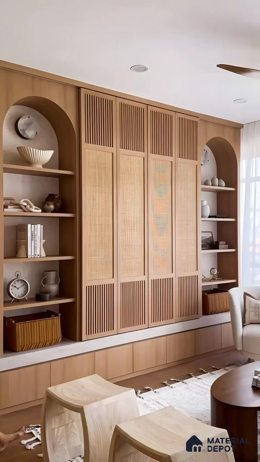 Living Room With Traditional Wooden Interiors" | Material Depot