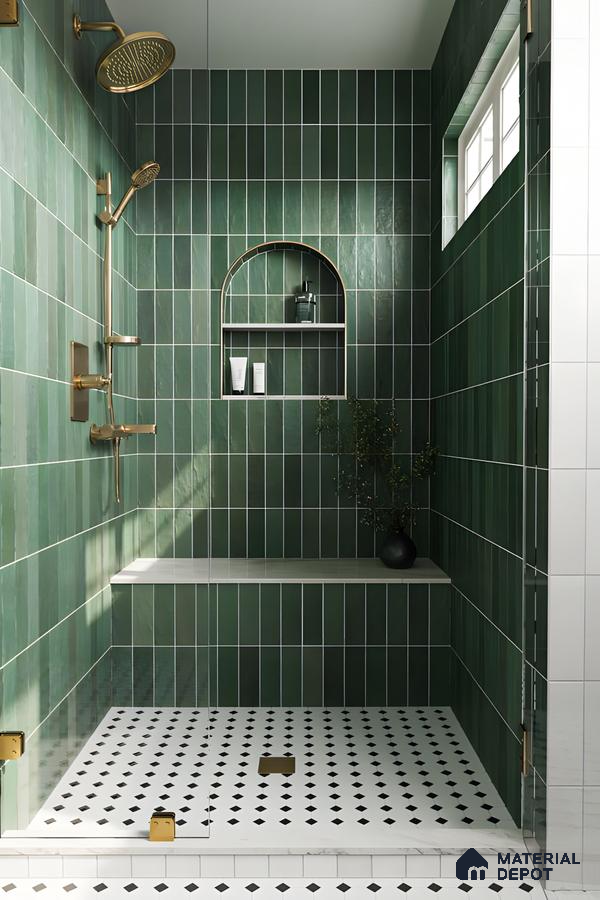 Luxurious Green Vertical Tiles with Elegant in a Modern | Material Depot