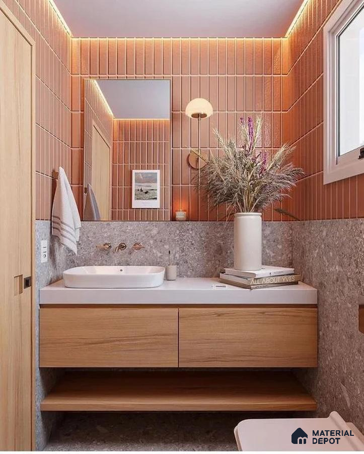 Luxury Bedroom With Modern Panels And Wooden Floor Tiles | Material Depot