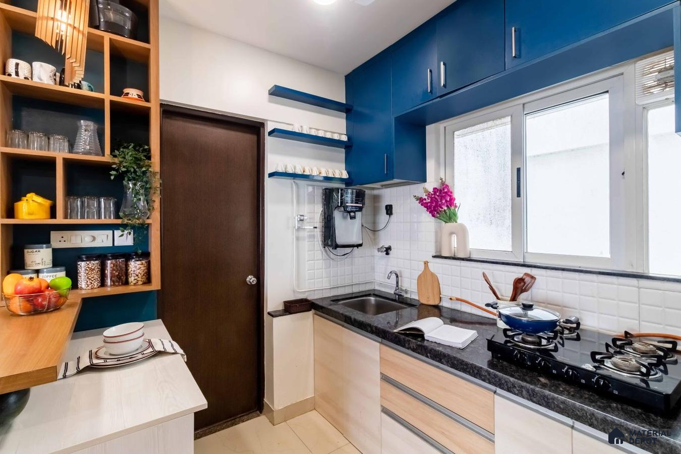 Elegant integrated room and kitchen in Pune 3 BHK flat