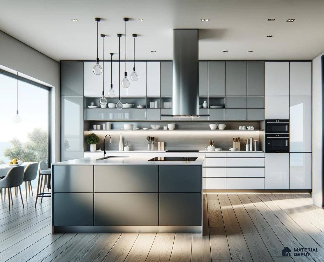 Minimalist Coastal Kitchen with Sleek Design and Ocean Views | Material Depot