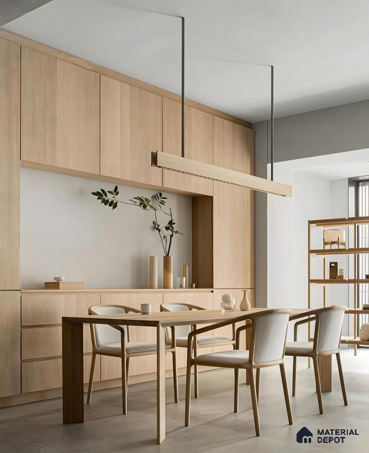 Minimalist Dining Space with Natural Wood Accents | Material Depot