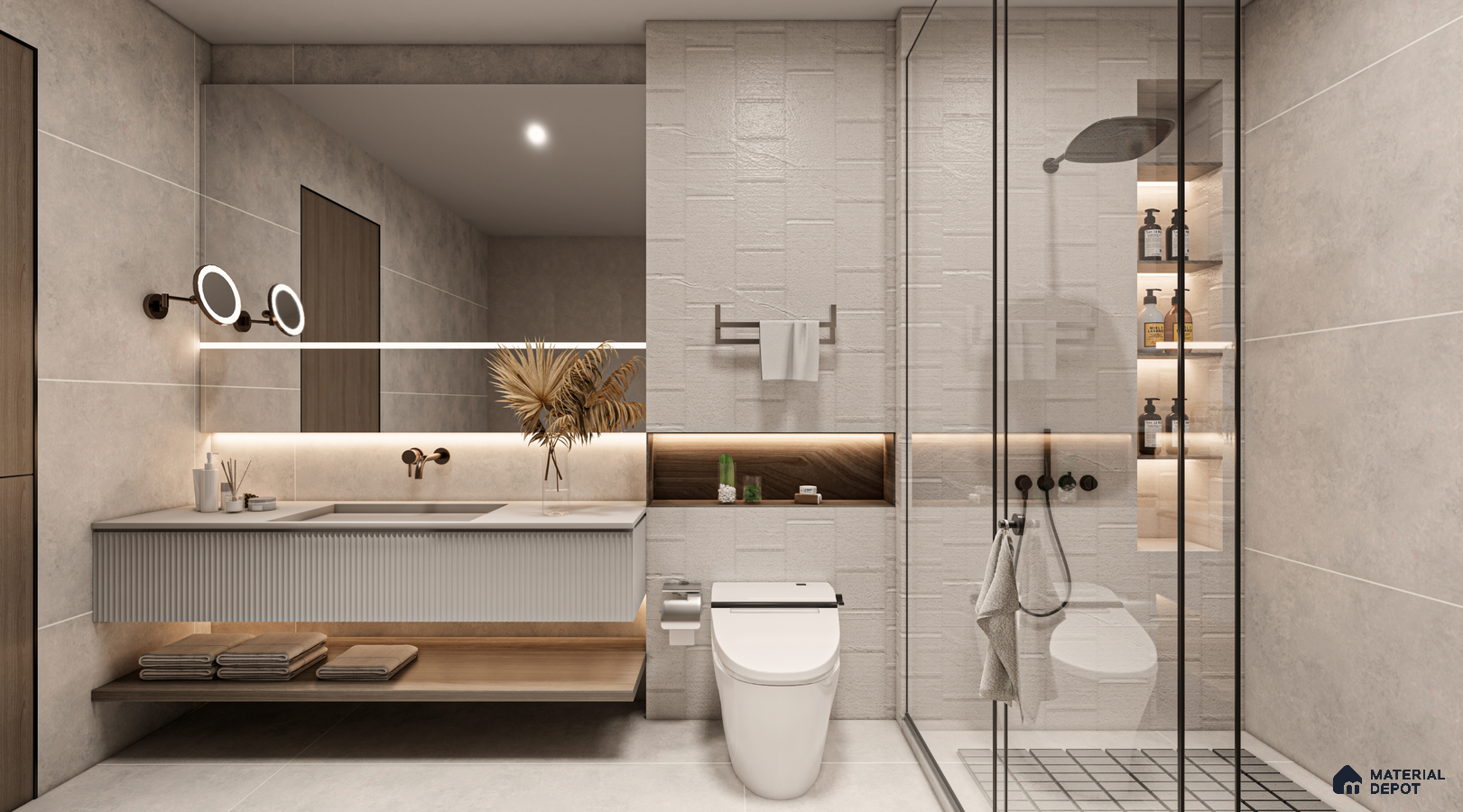 Minimalist Modern Bathroom with Subtle Textures | Material Depot