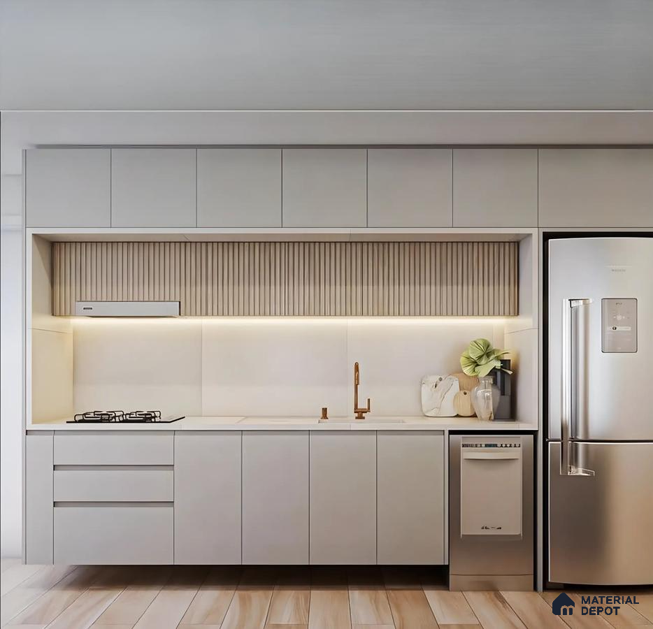 Minimalist Modern Kitchen with Sleek Neutral Finishes | Material Depot