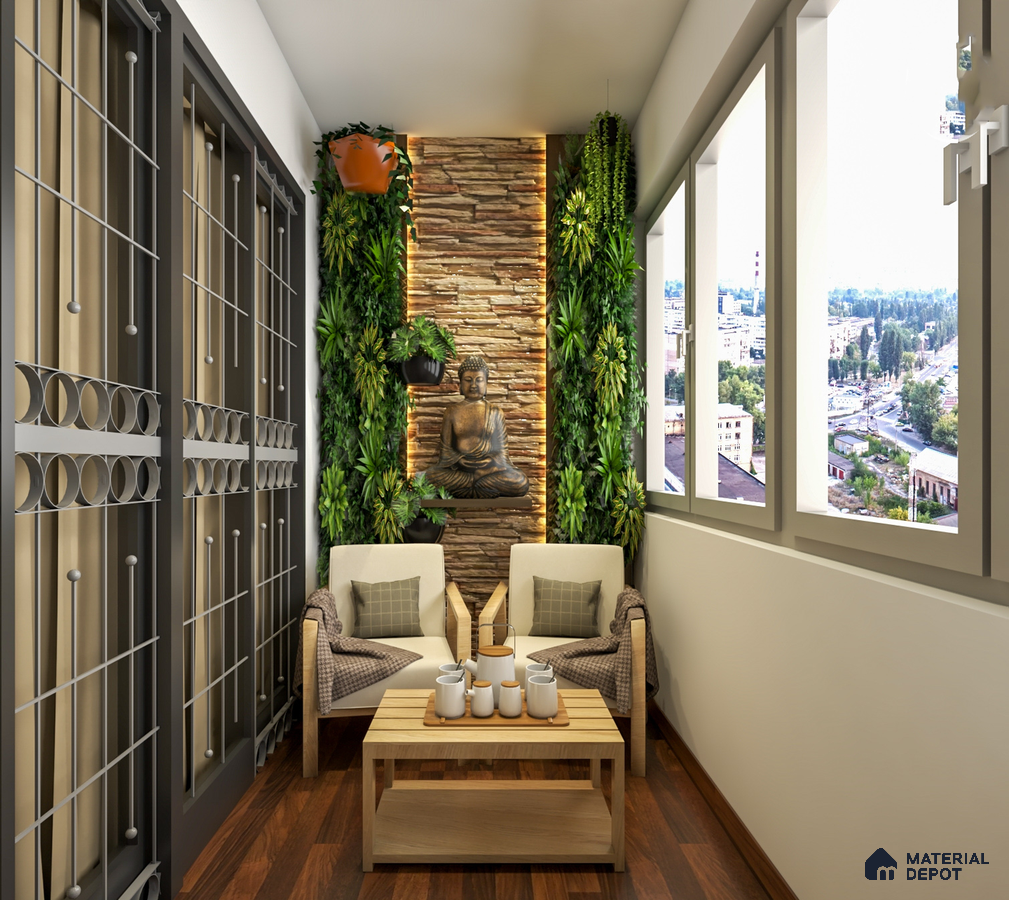 Simple and serene balcony design.