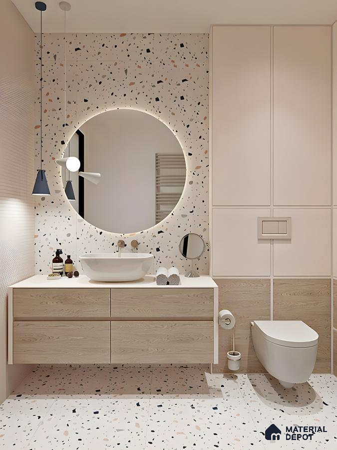 Modern Bathroom with Terrazzo Accents | Material Depot