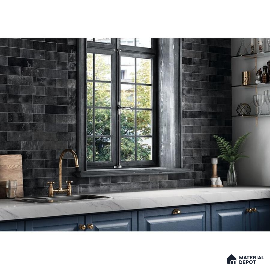 Modern Contrast Black Stone Elegance in a Contemporary Kitchen | Material Depot