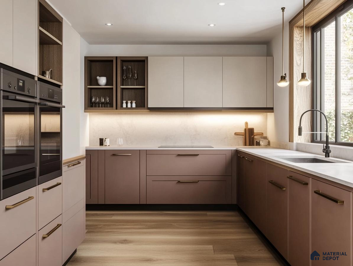 Modern Kitchen Design with Earthy Brown Tones | Material Depot