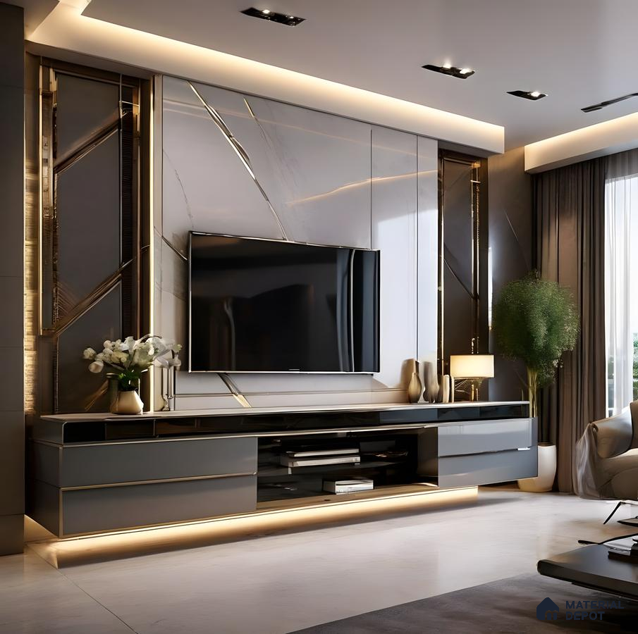 Modern Opulence With Sleek Lines And Gold Accent Detailing | Material Depot