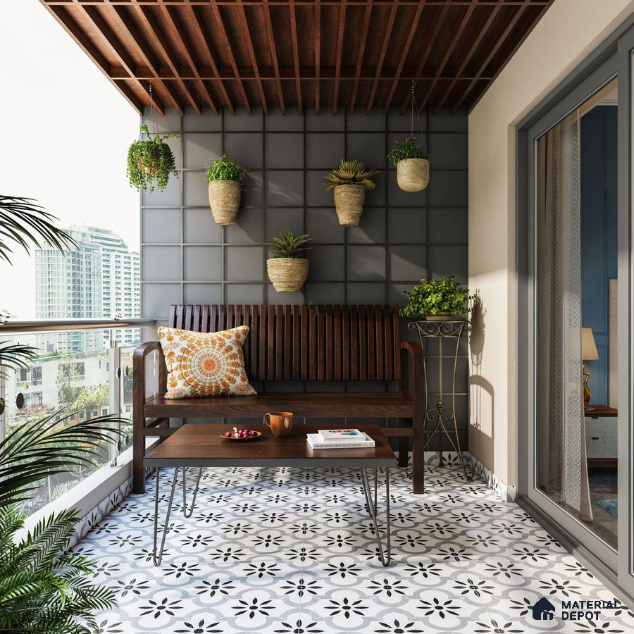 Compact modern balcony, stylish and convenient.