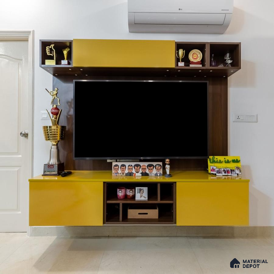 Radiant Entertainment: Contemporary TV Cabinet in Yellow