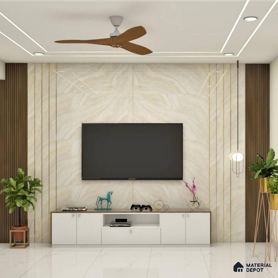 Contemporary Wardrobe with Geometric Design in Bengaluru | Material Depot