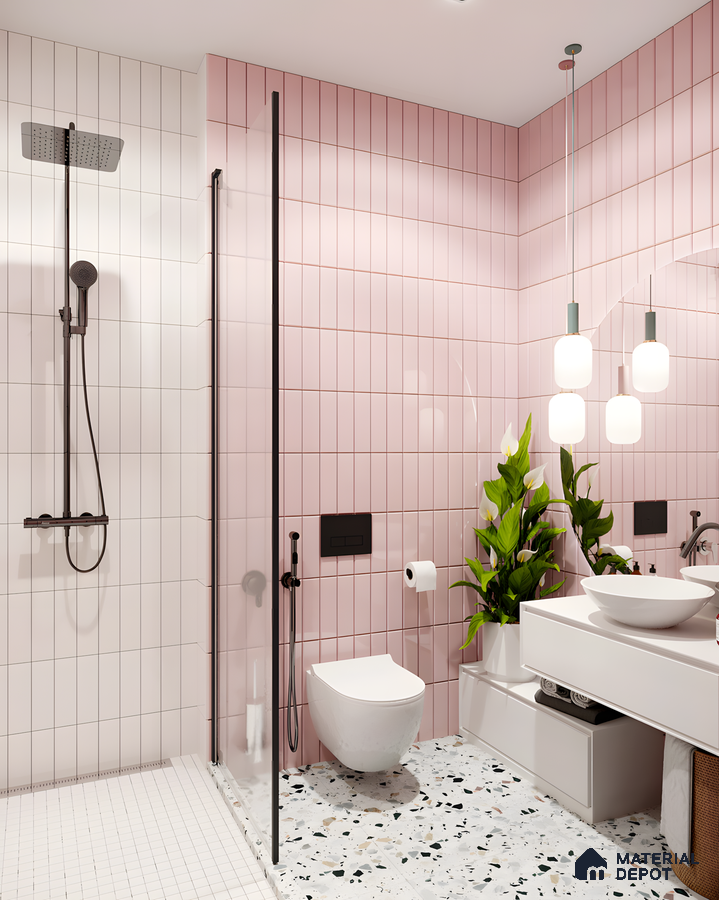 Pink And Terrazzo Delight: Playful Yet Elegant Bathroom Design | Material Depot