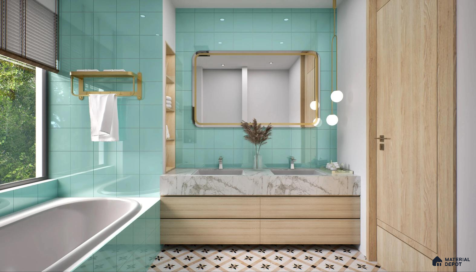 Refreshing Aqua Haven with Glossy Finish | Material Depot