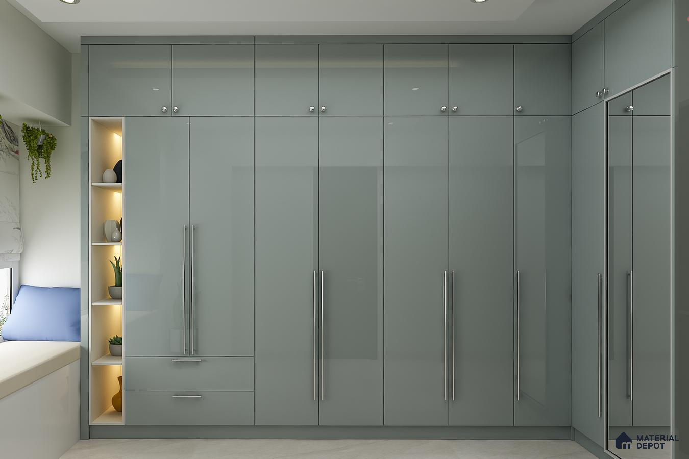Blue Laminate Wardrobe with Generous Storage