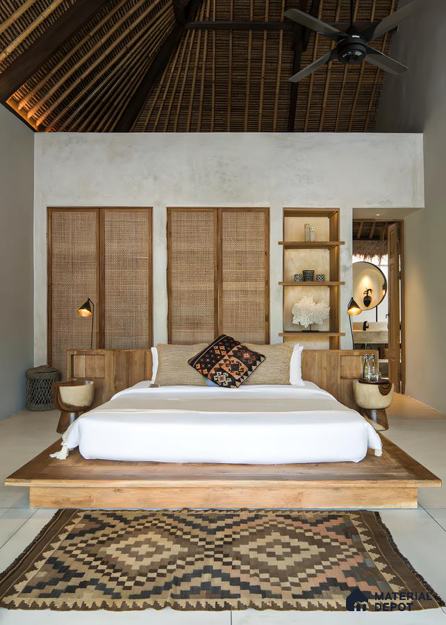Serene Sanctuary: A Modern Rustic Bedroom Retreat | Material Depot
