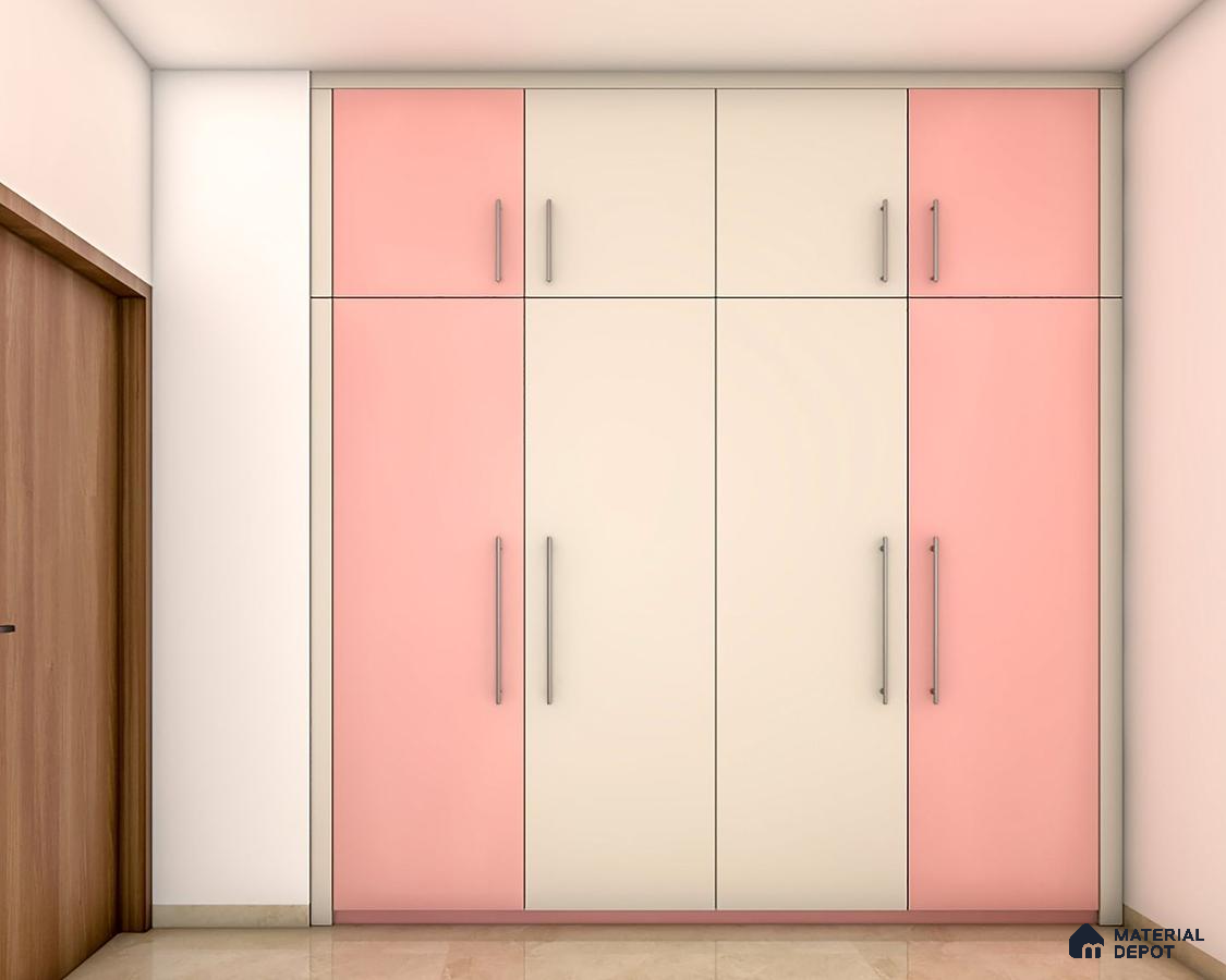 Chic Pink & White Spacious Wardrobe Design