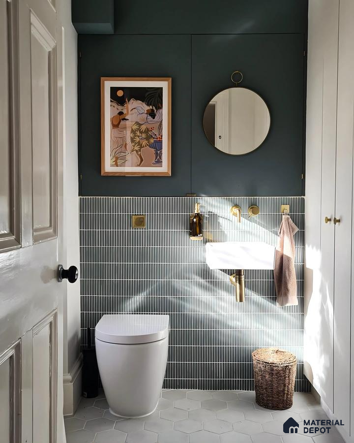 Sleek Bathroom Design With Hexagonal Tiles | Material Depot