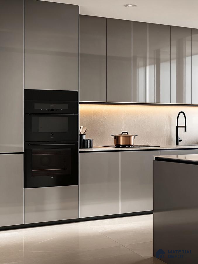 Sleek Onyx Kitchen with Integrated Lighting | Material Depot