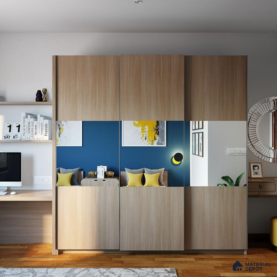 Modern Mirrored Sliding Door Wardrobe