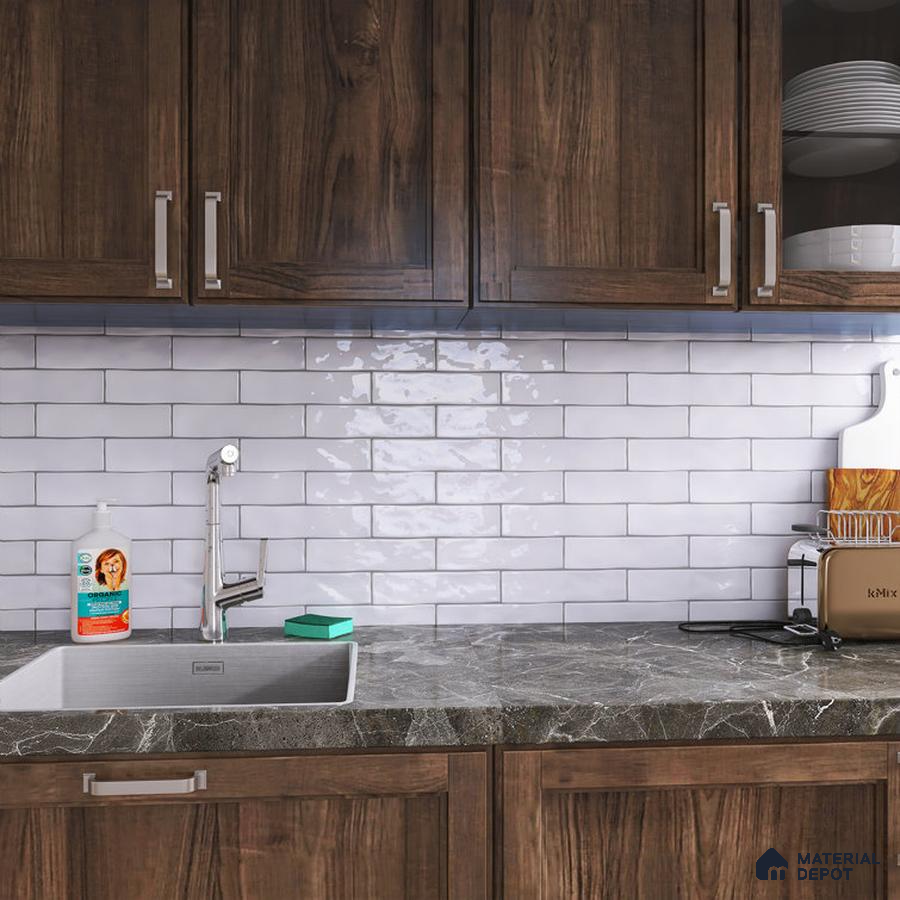 Sophisticated Harmony Dark Grey and Wooden Accents in Kitchen | Material Depot