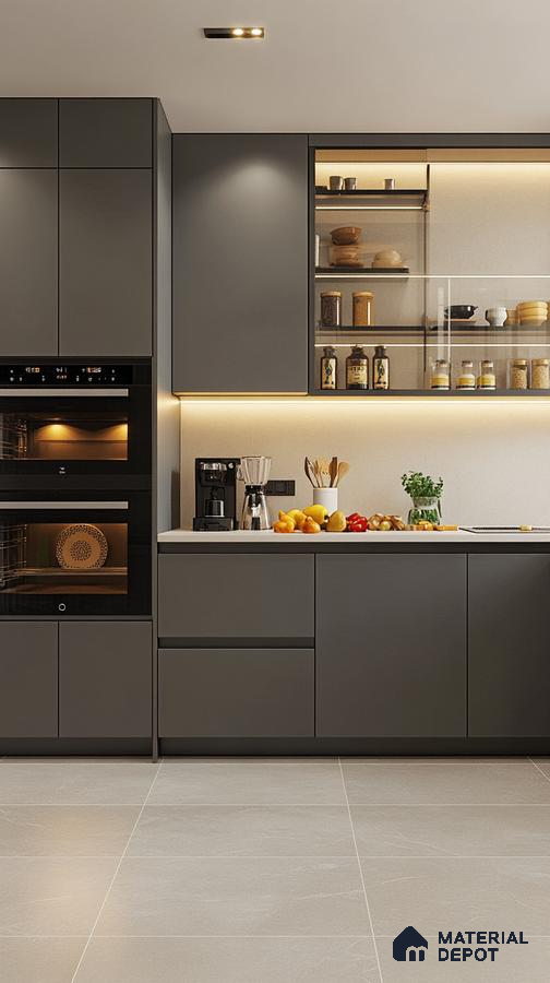 Sophisticated Monochrome Kitchen: Chic Simplicity with State-of-the-Art Features | Material Depot