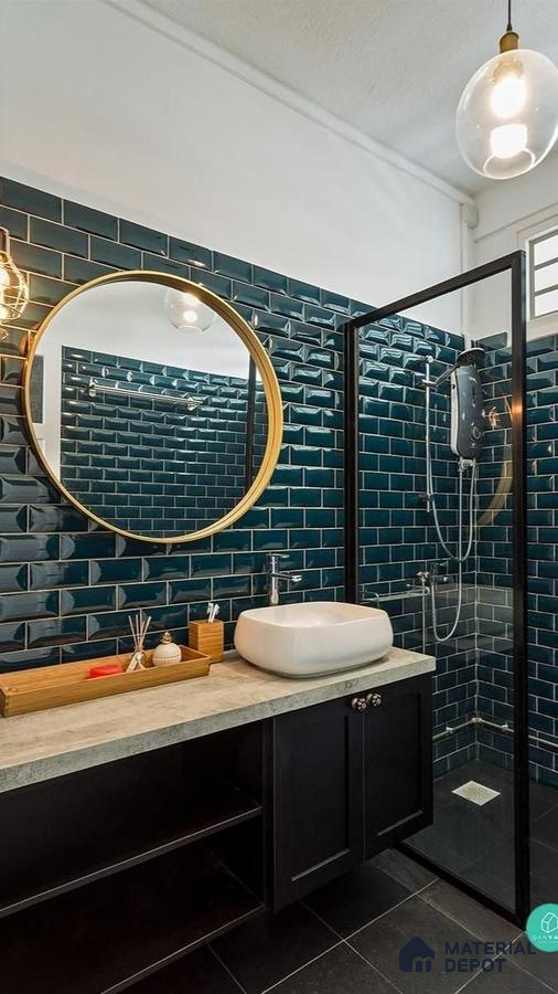 Stylish Modern Bathroom with Bold Color Accents | Material Depot