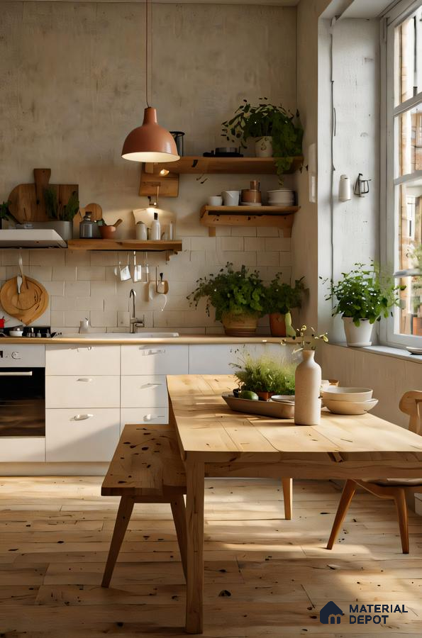 Sunlit Urban Kitchen Oasis | Material Depot