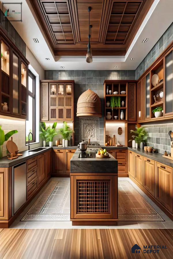 Timeless Elegance: Traditional Kitchen with Ornate Woodwork | Material Depot
