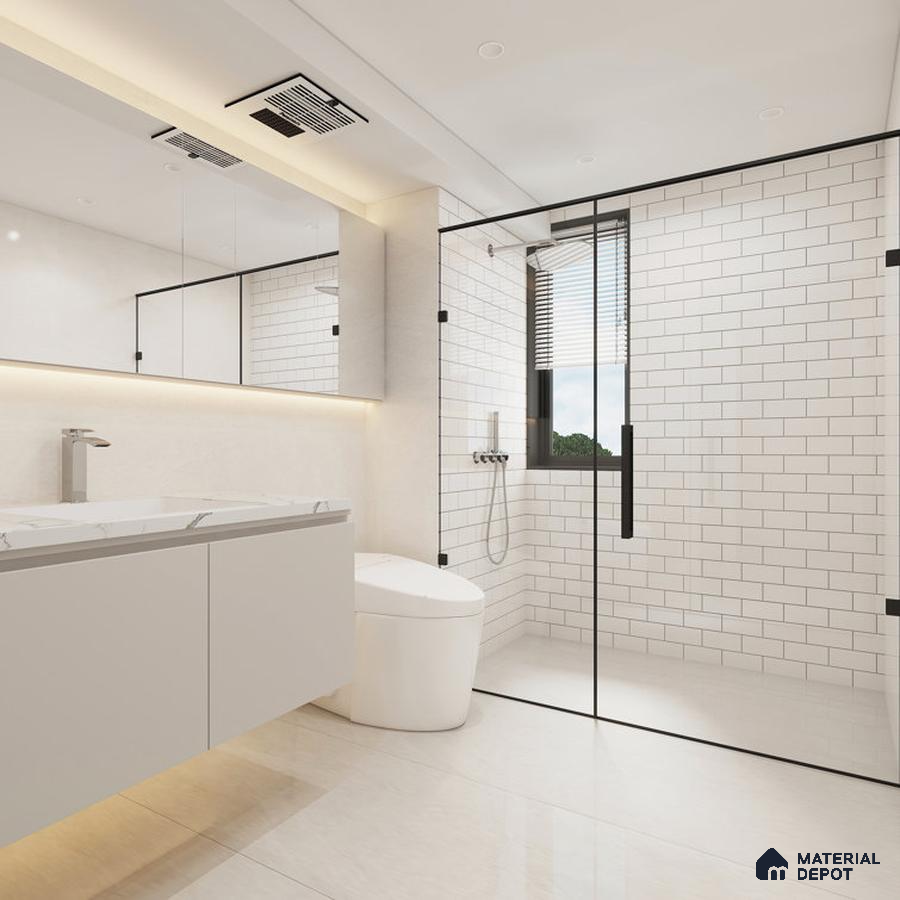 Timeless Elegance White Kitchen with Textured Accents | Material Depot