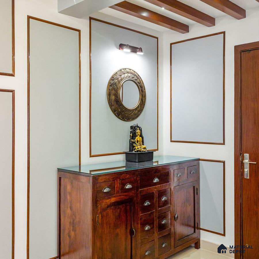 Elegant Foyer with Buddha Statue