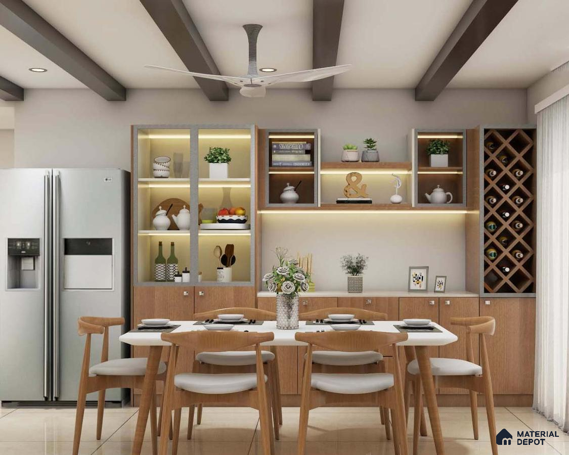 Luxurious Dining: Classic 6-Seater with Marble Top