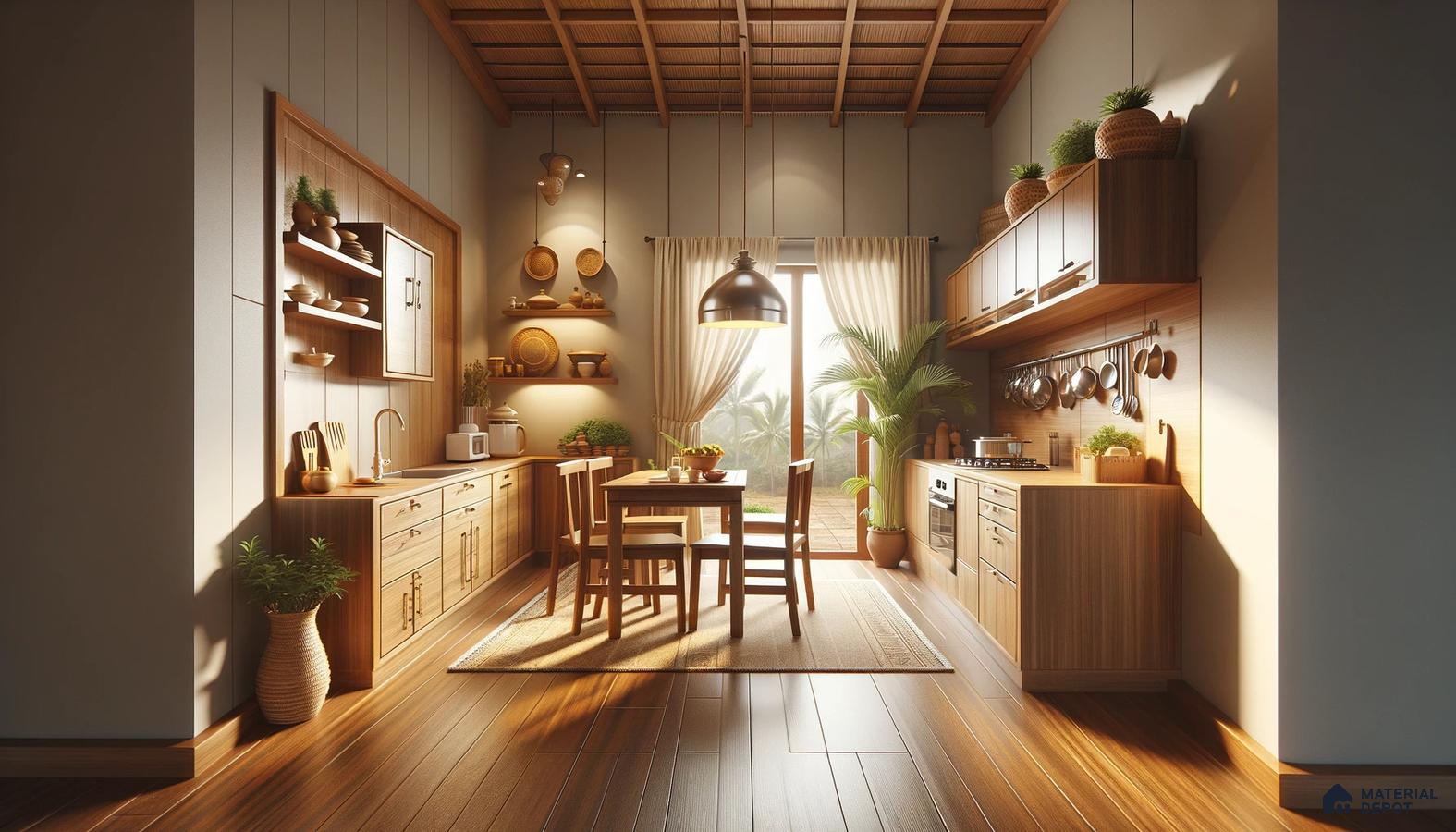 Traditional Kitchen Blends Vintage Design with Wood clad comfort and serenity | Material Depot