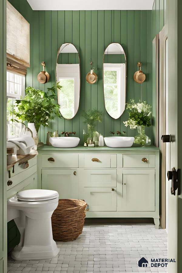 Tranquil Green and Copper Bathroom | Material Depot