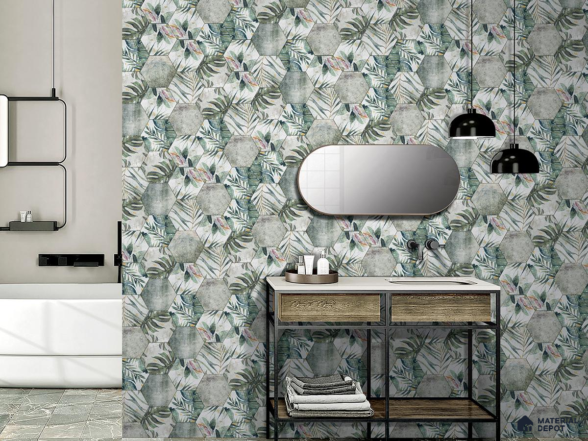 Tropical Hexagonal Bathroom Tiles for a Refreshing Oasis | Material Depot