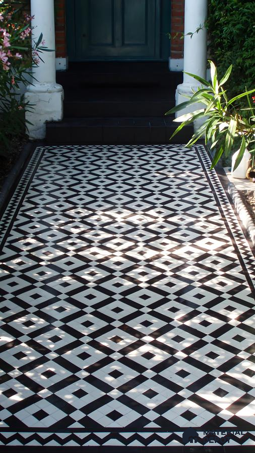 Victorian-Style Entrance with Black and White Tiles | Material Depot