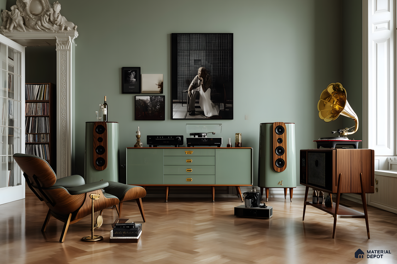 Vintage Elegance: A Retro Audio Sanctuary | Material Depot