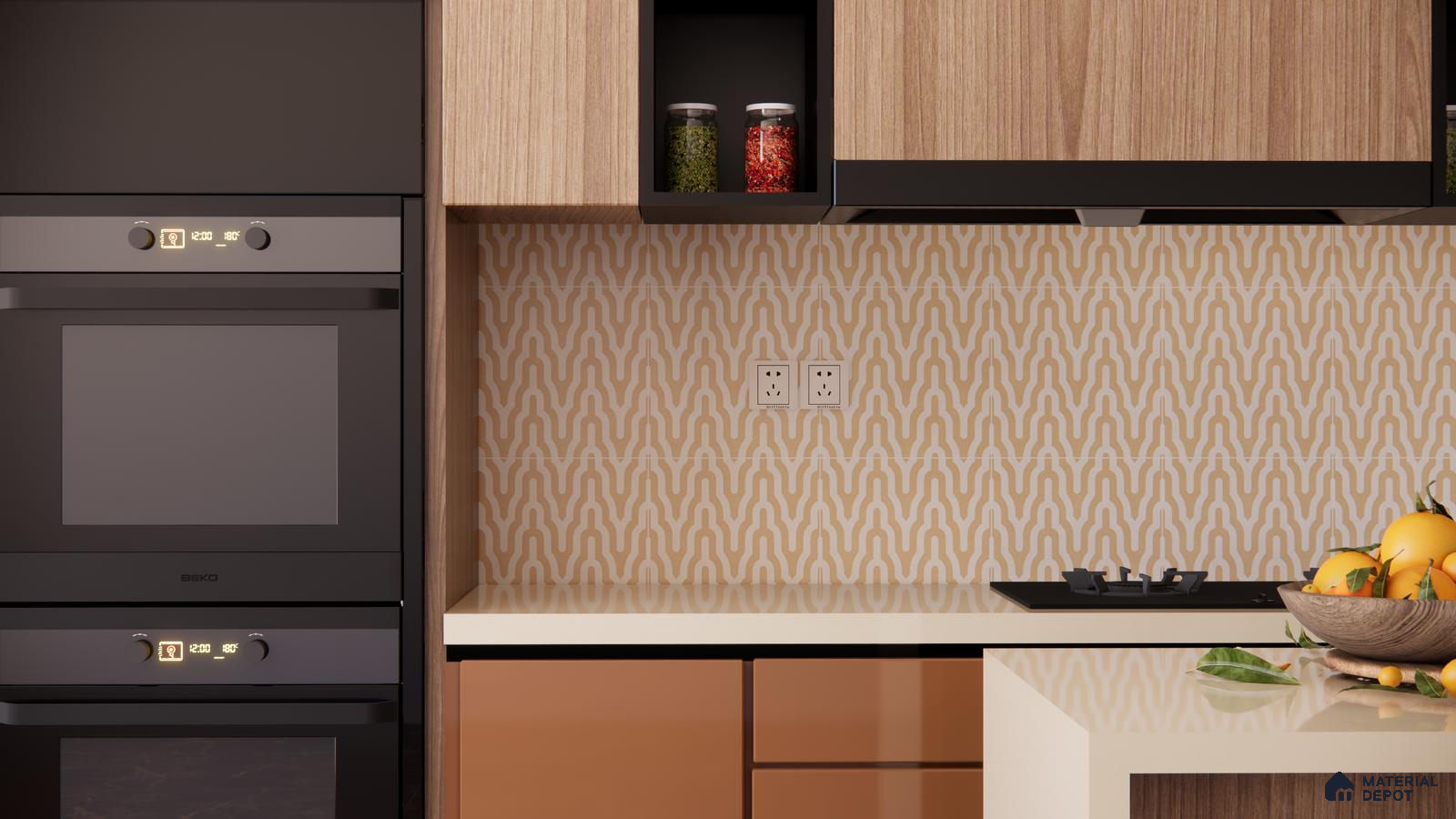 Warm Beige Moroccan Backsplash in a Modern Kitchen | Material Depot