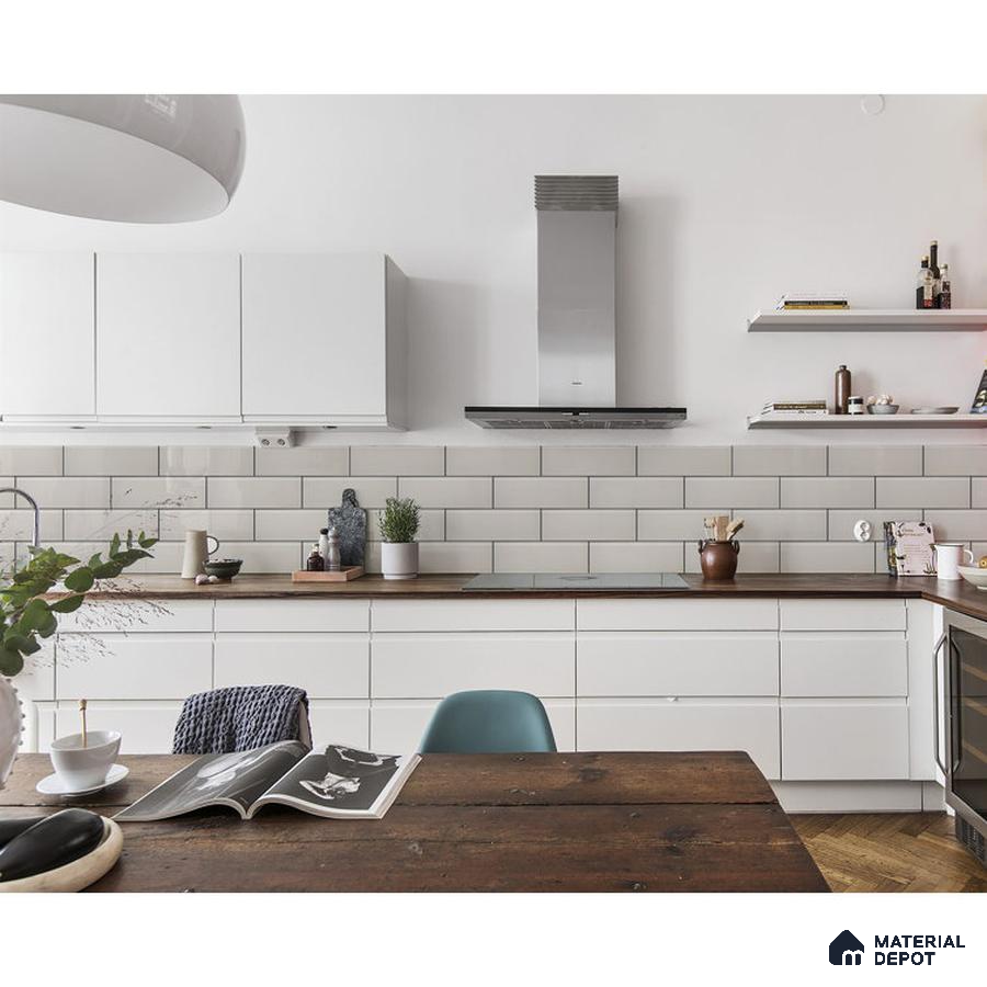 White, Brown, and Blue Kitchen sanctuary Contemporary Melody | Material Depot