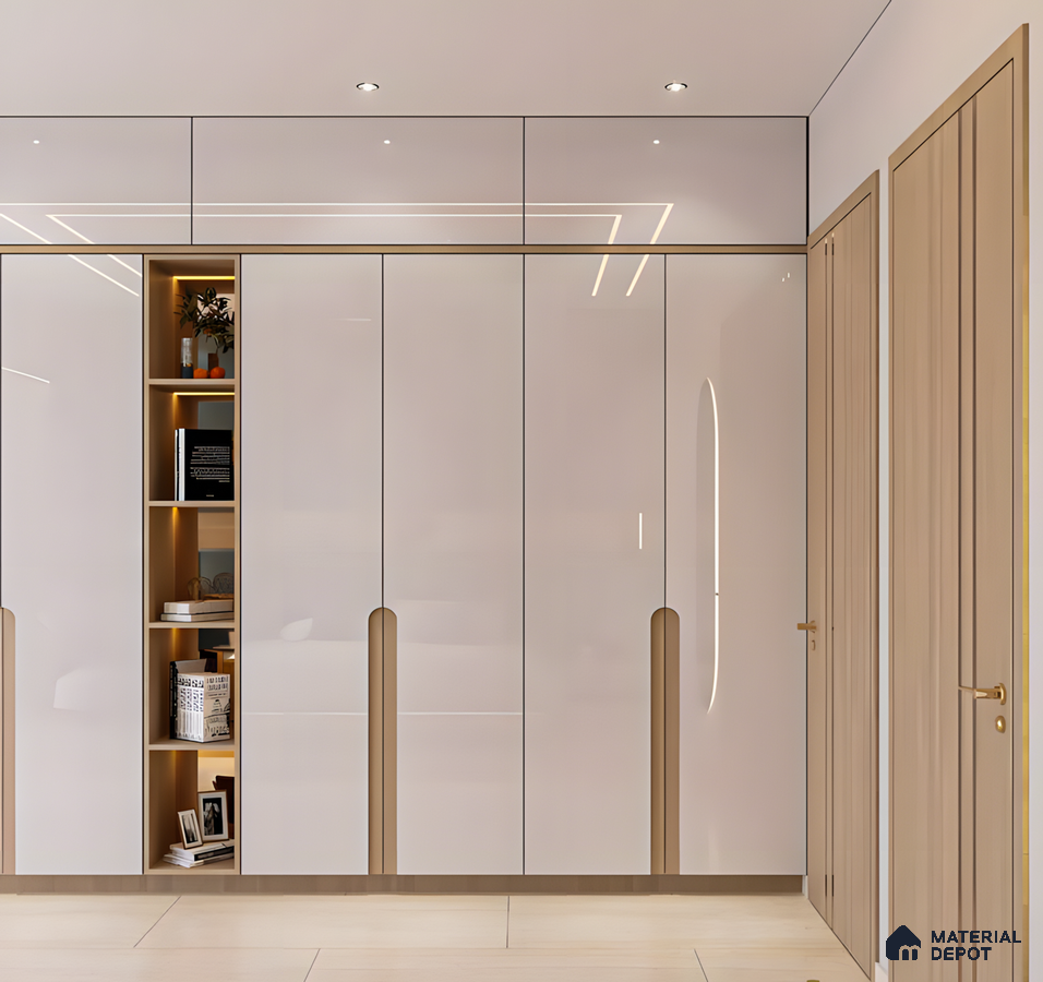 White Wardrobe and Built-in Shelving | Material Depot