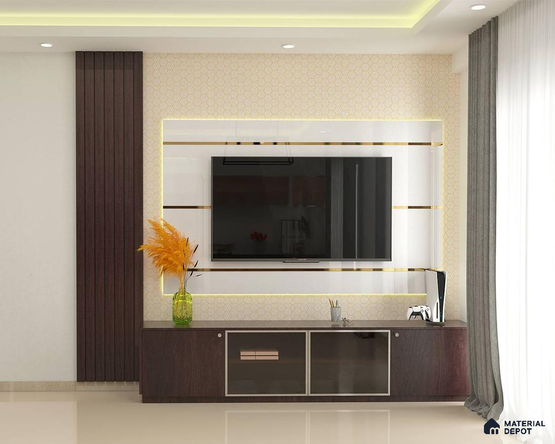Spacious Wooden TV Unit